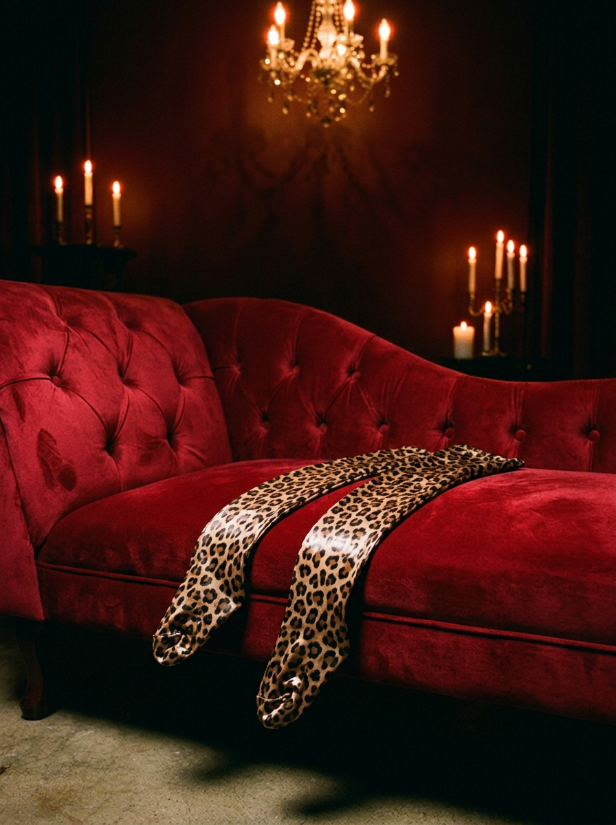 Glossy Leopard Over-Knee Stockings
