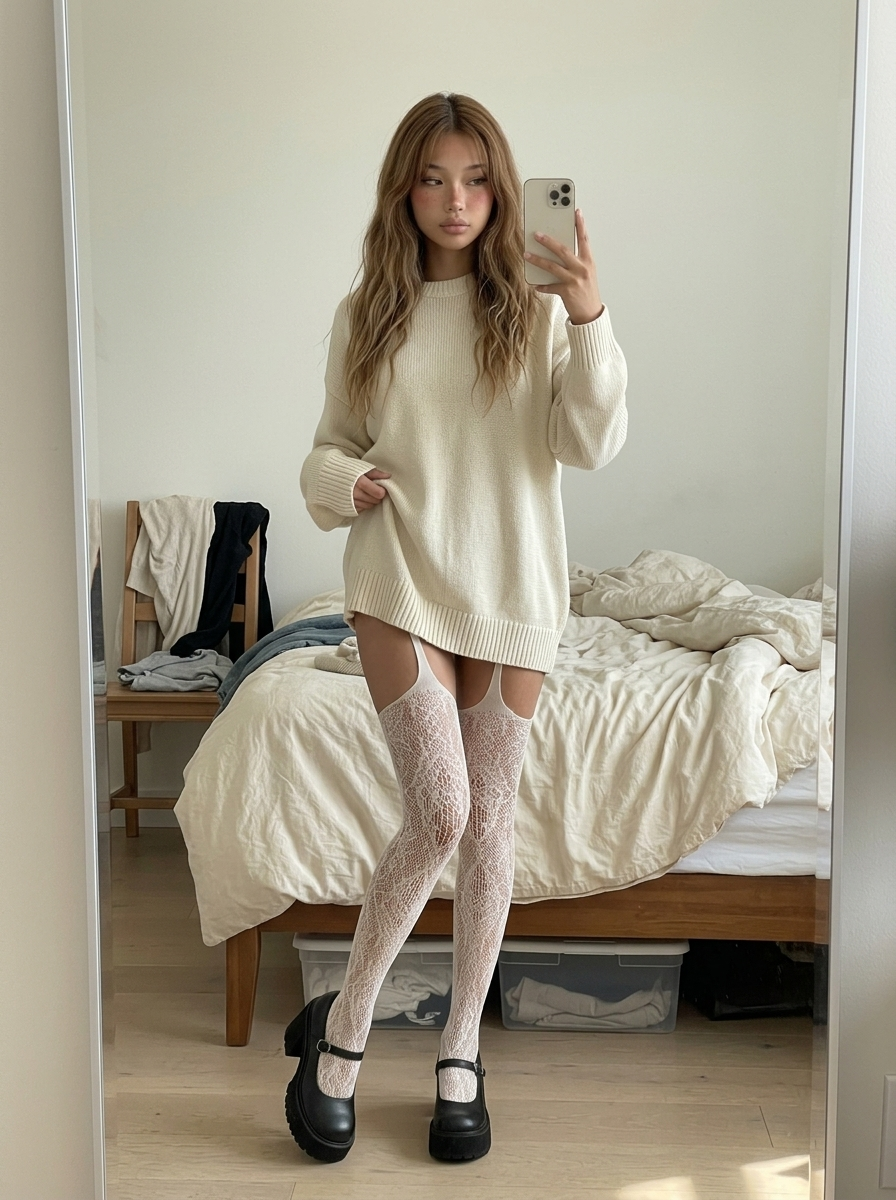 Lace Suspender Thigh-Highs