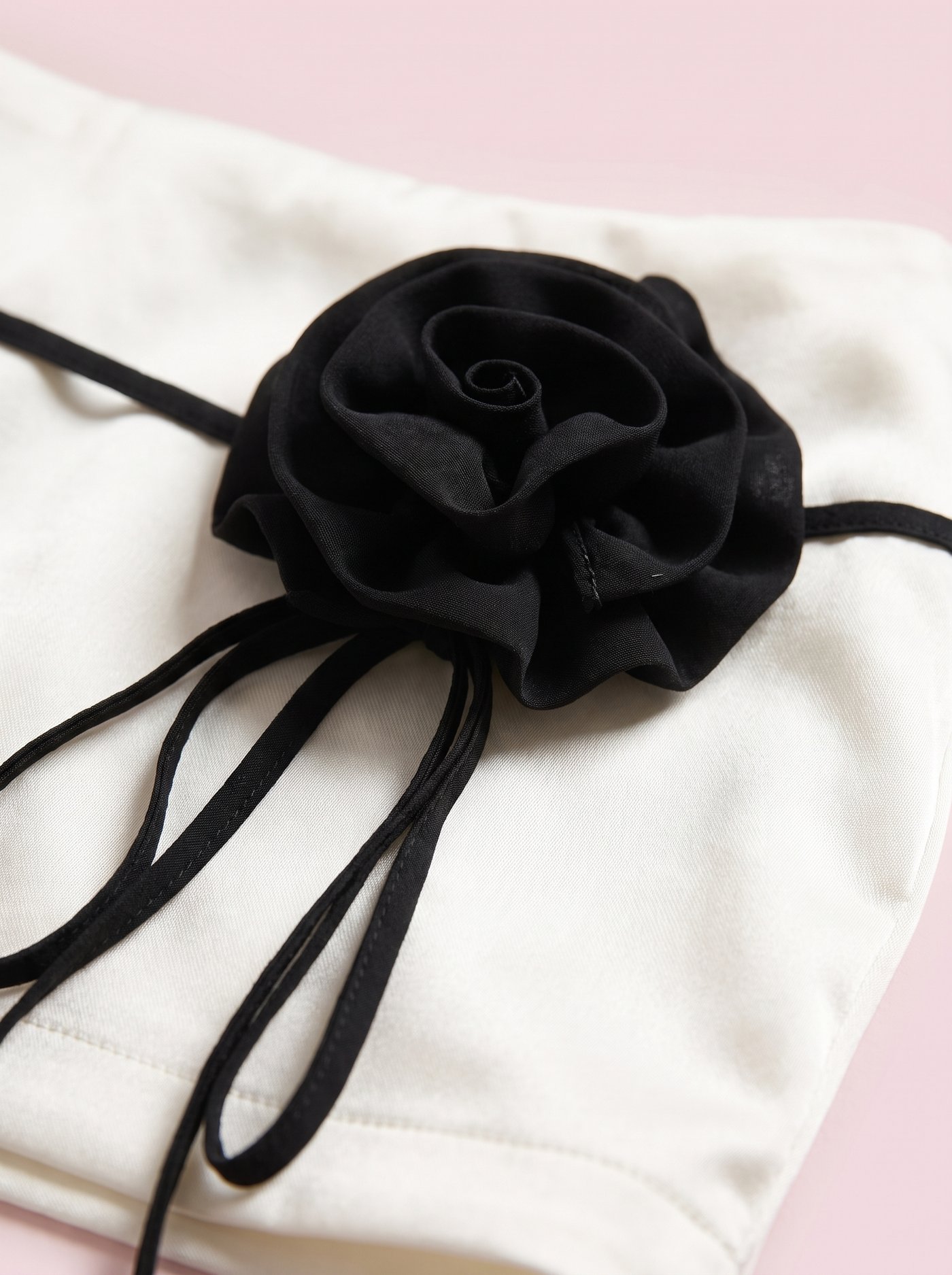 Rosette Satin Skirt Set