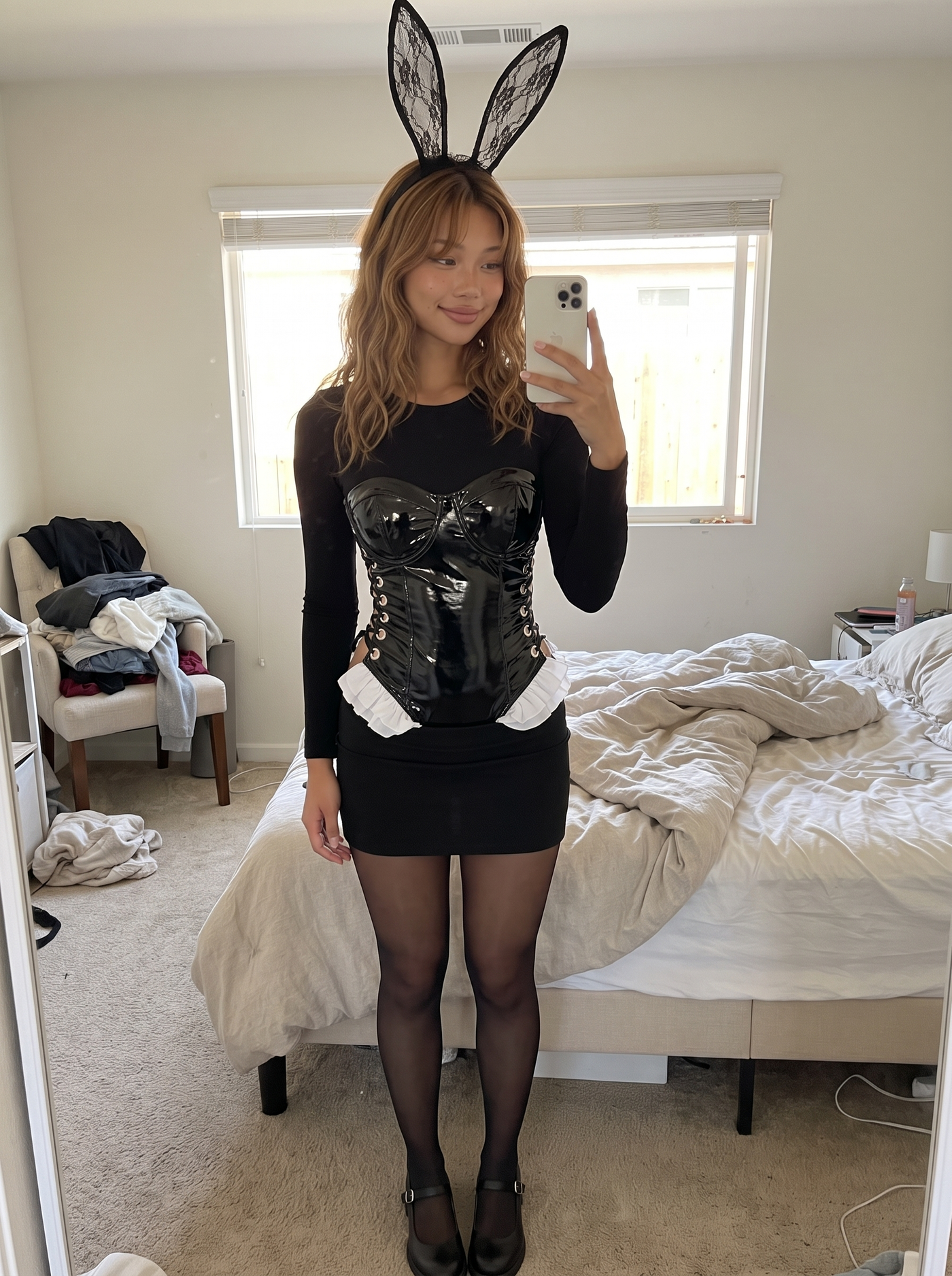 Patent Bunny Bodysuit