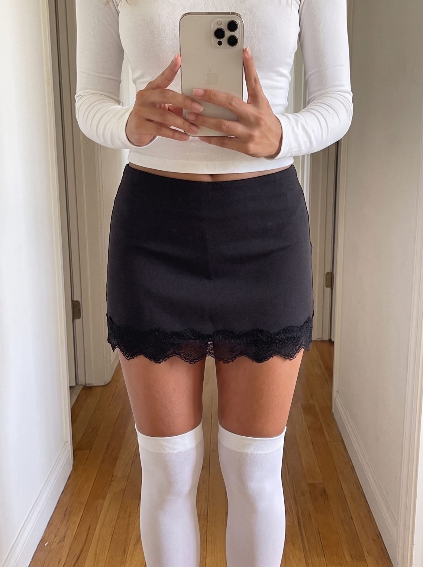 Lace Hem Mini Skirt
