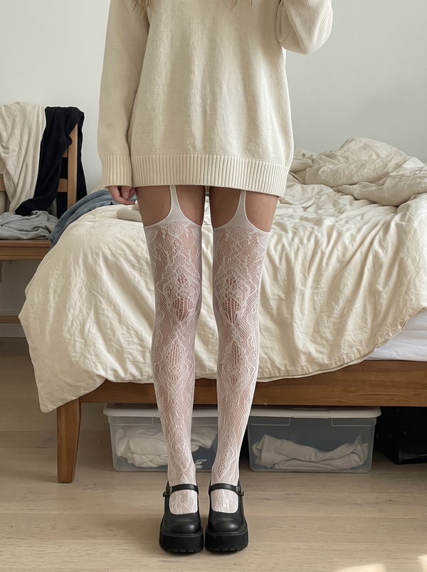 Lace Suspender Thigh-Highs