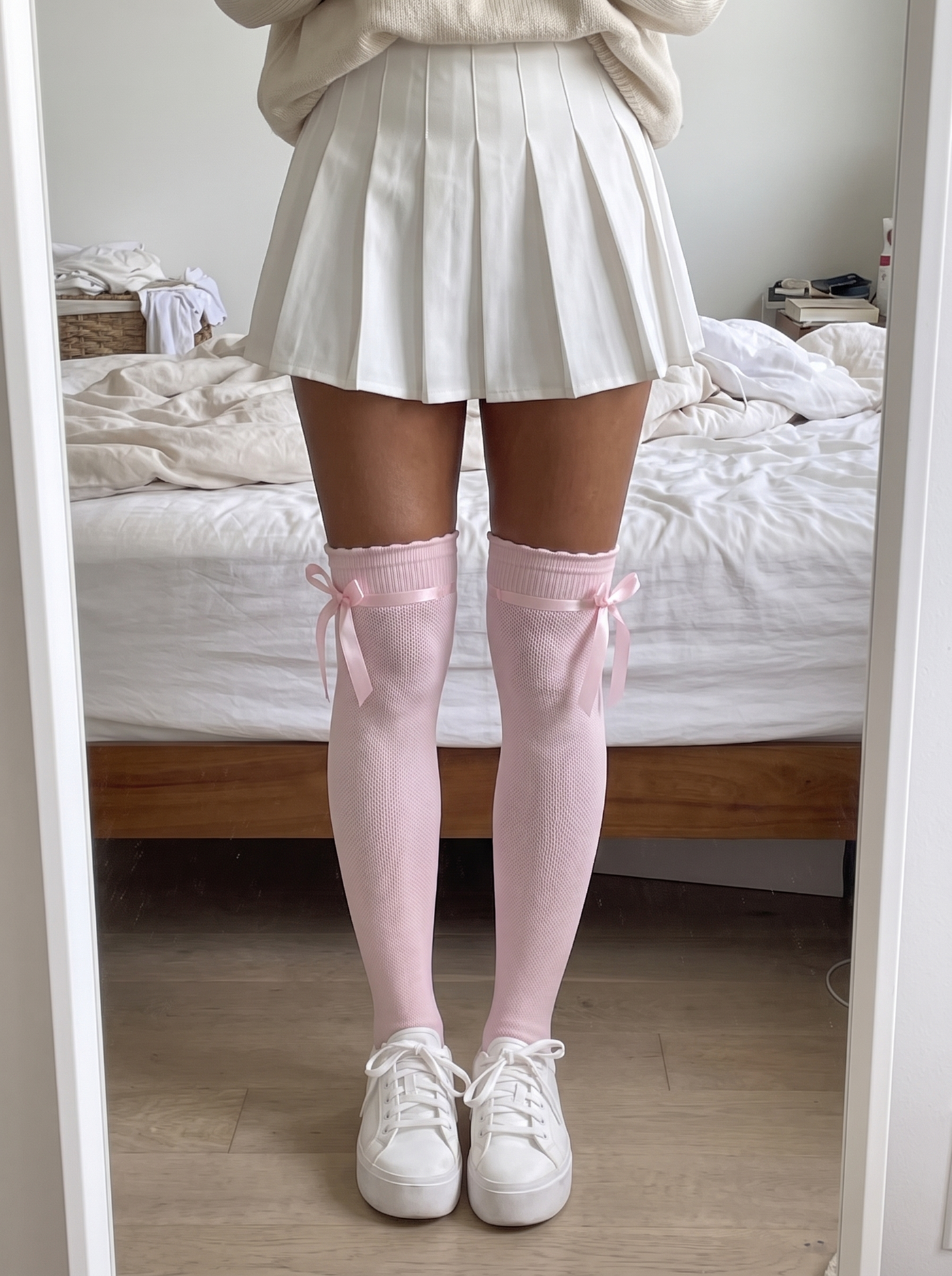 Ribbon Bow Thigh-Highs