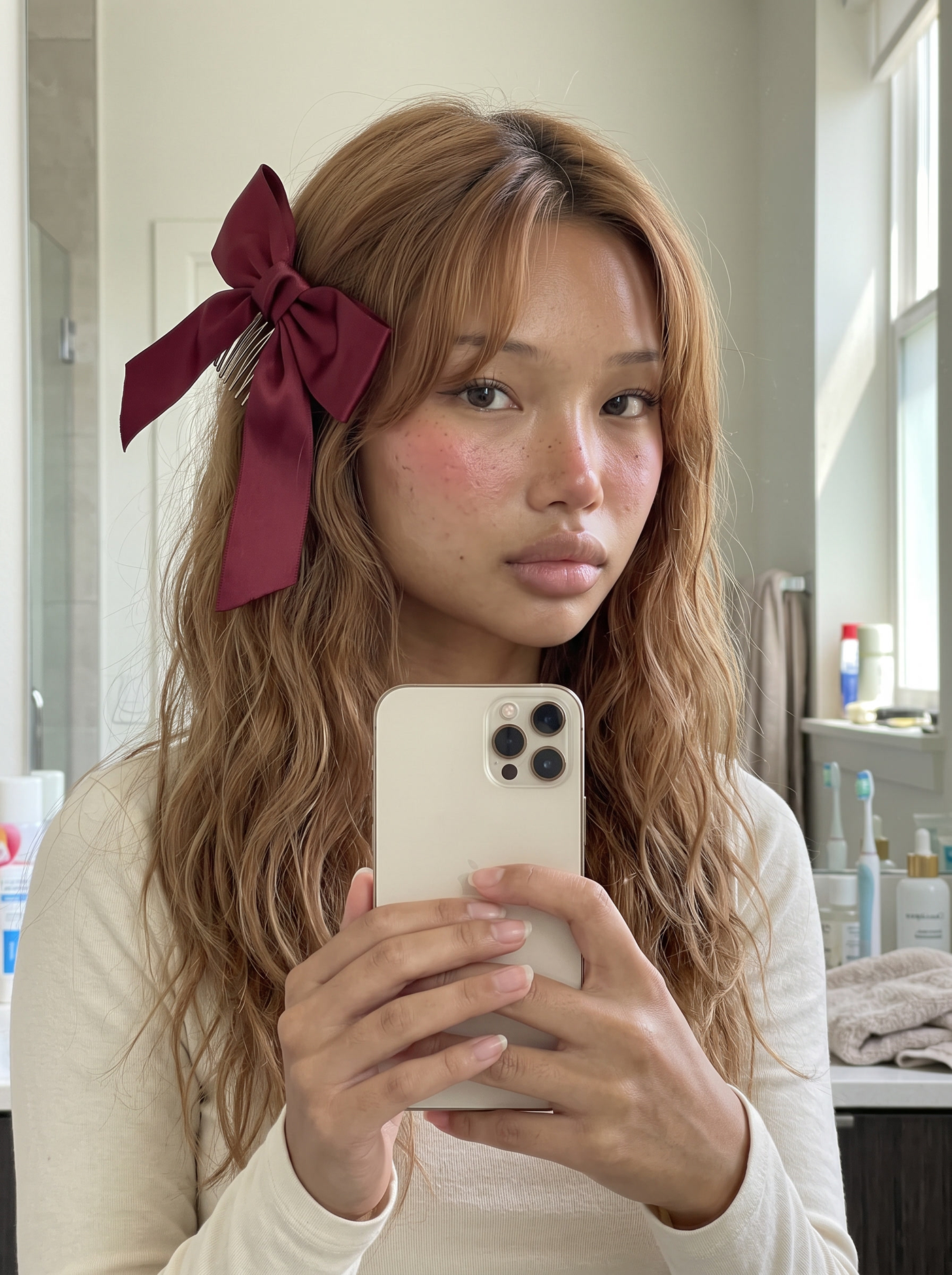 Satin Bow Hair Comb