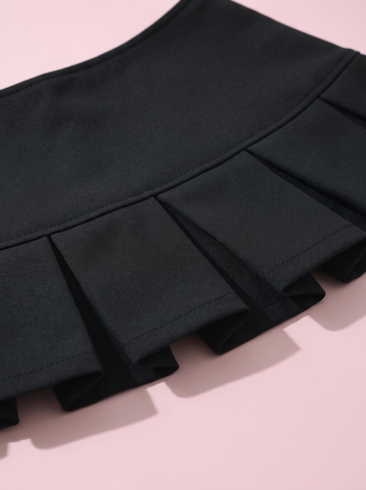 Flared Pleat Micro Skirt