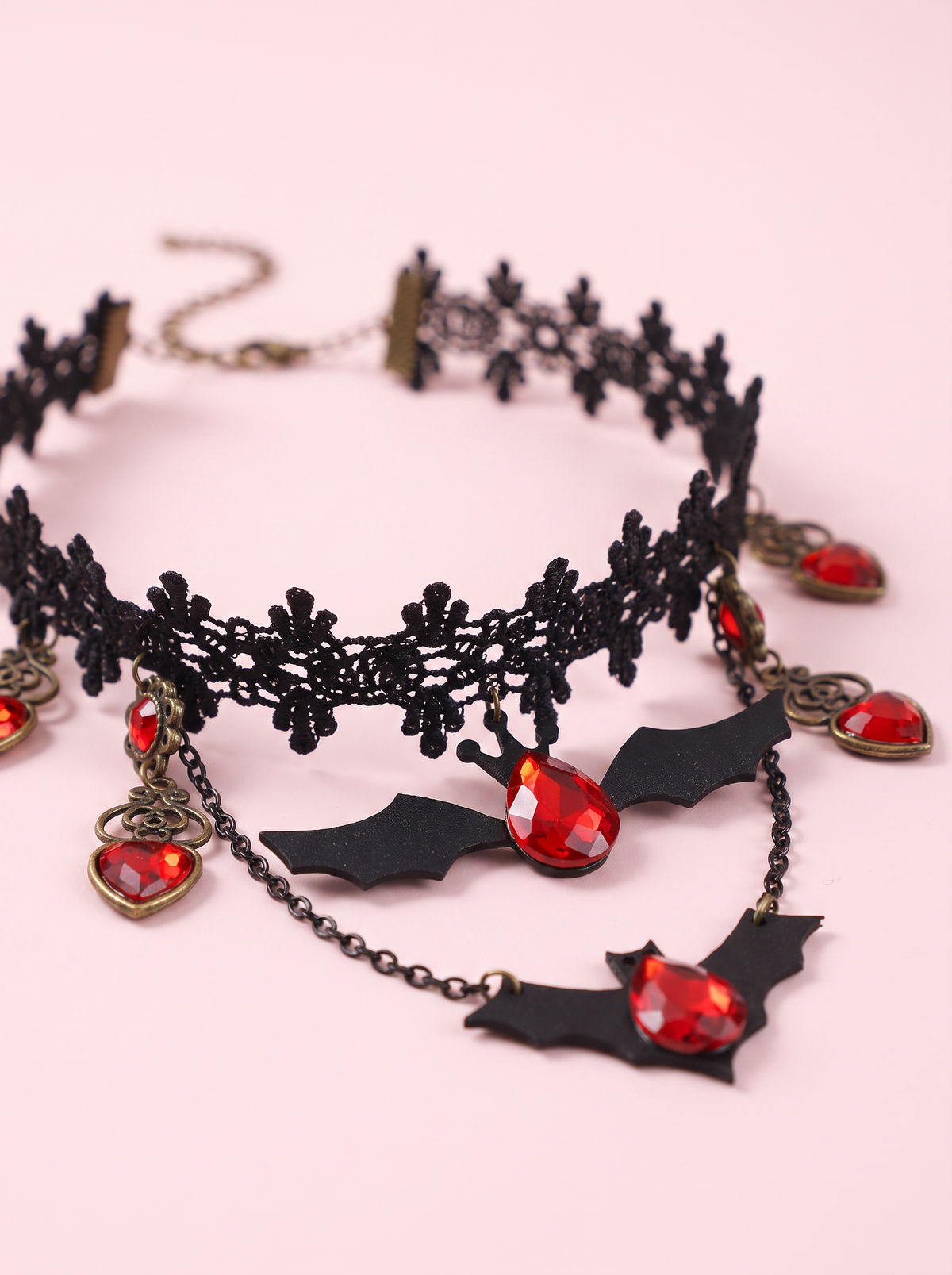 Gothic Bat Lace Choker