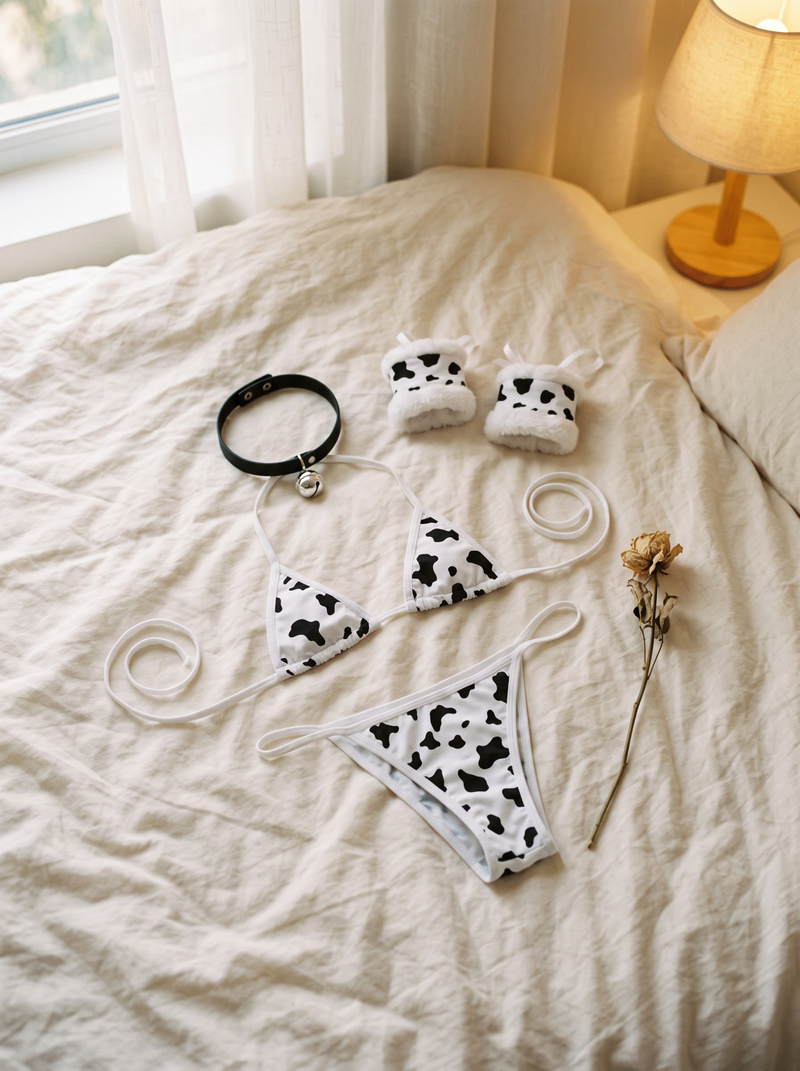 Cow Print Bikini Set