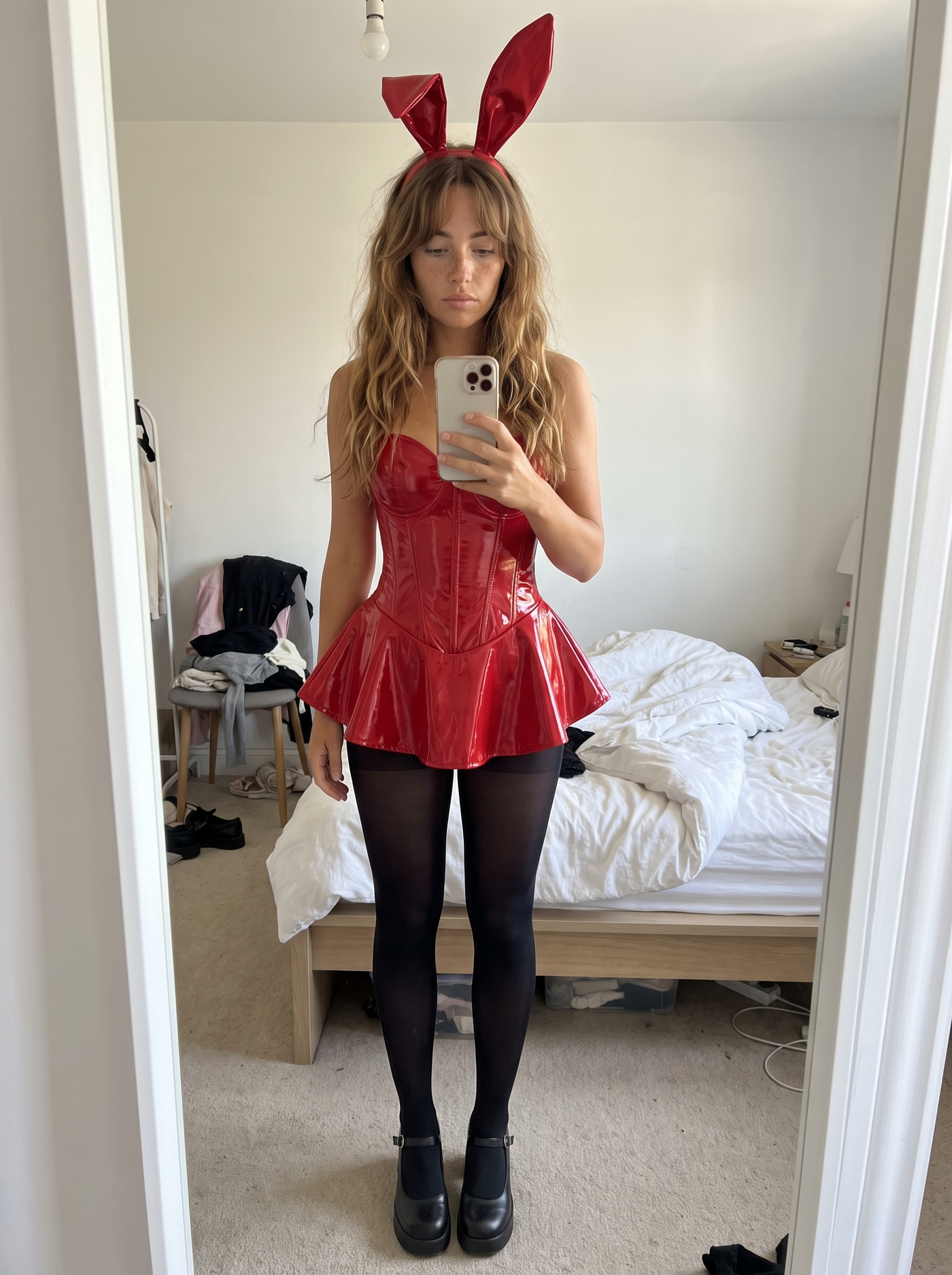 Patent Bunny Corset Dress