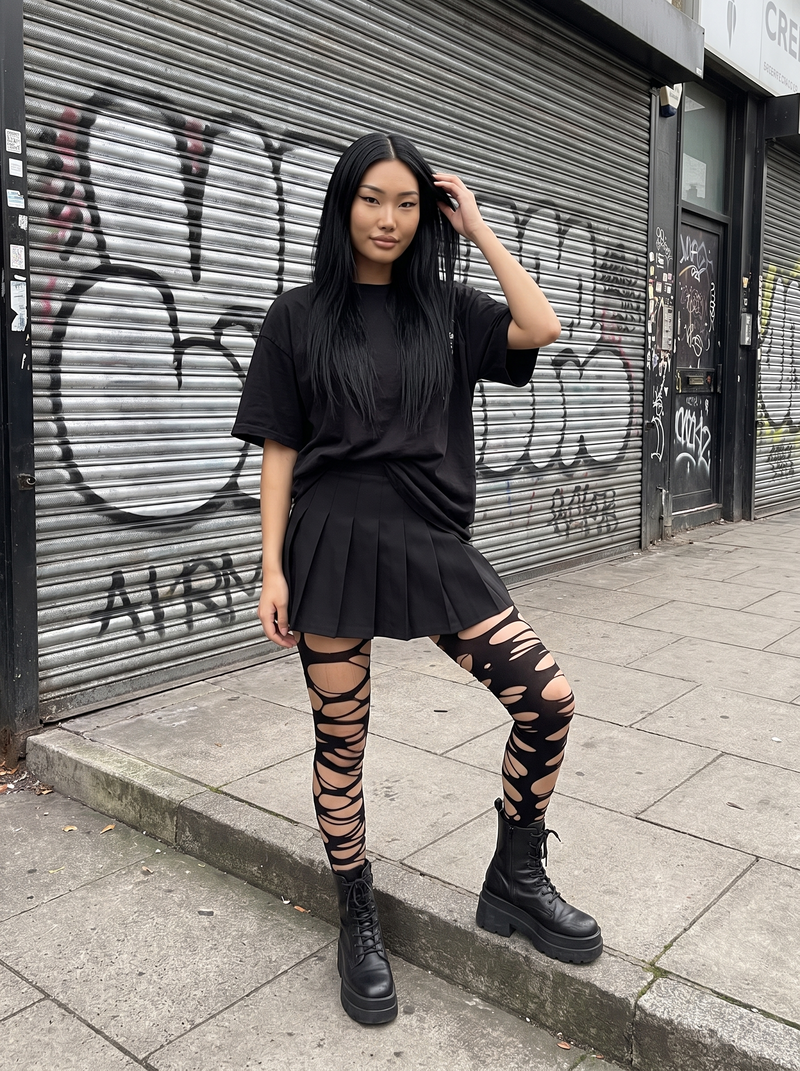 Shredded Ladder Tights