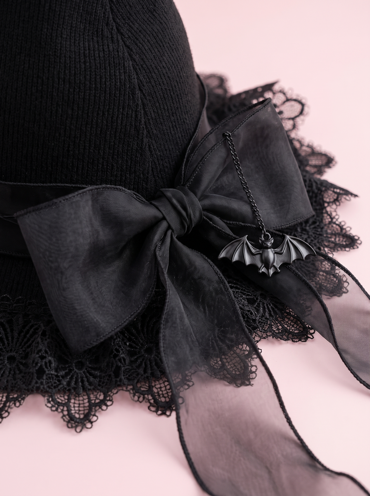 Bat Bow Lace Witch Hat