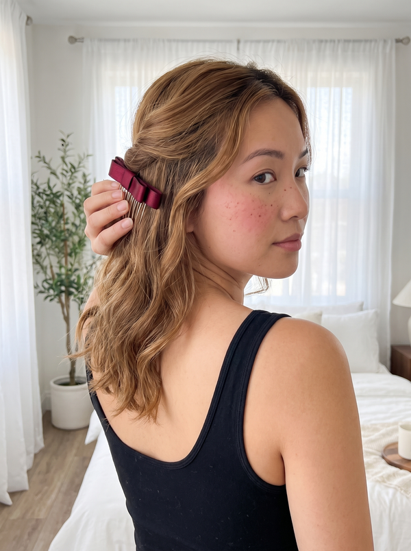 Satin Bow Hair Comb