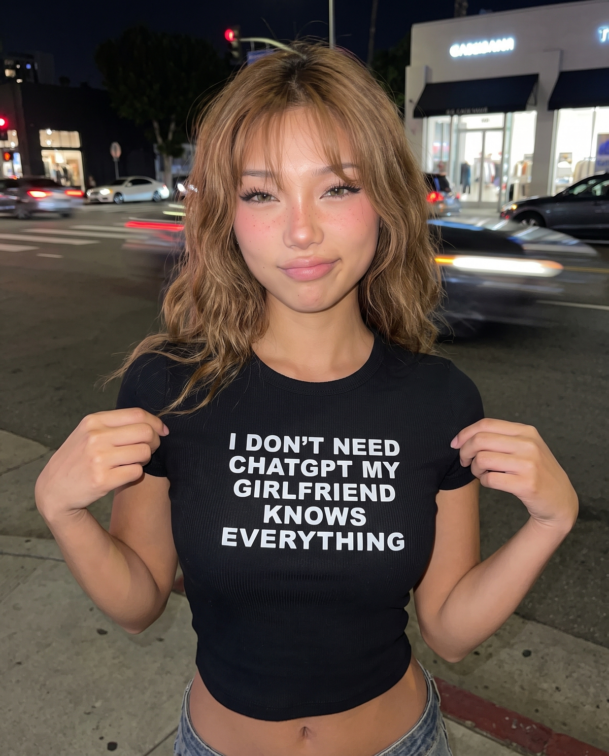 I Don't Need ChatGPT My Girlfriend Knows Everything Baby Tee - Fitted Rib