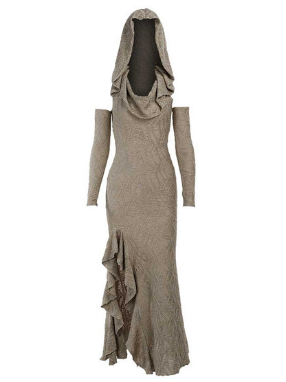 Vintage Hooded Maxi Dress