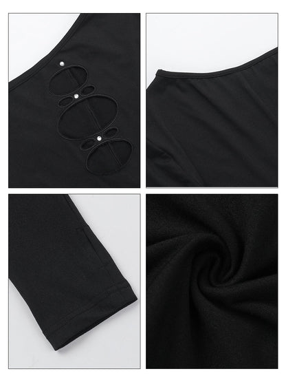 Cutout One Shoulder Full Bodystocking
