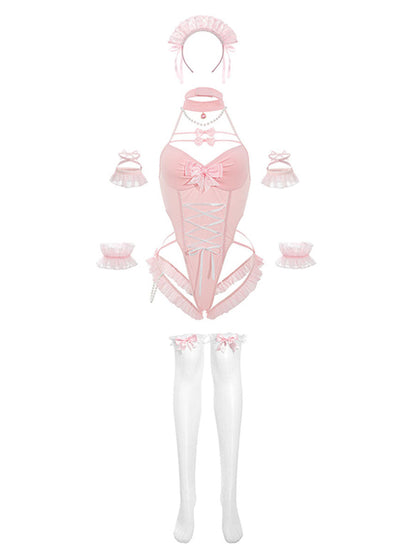 Pink Maid Cosplay Lingerie