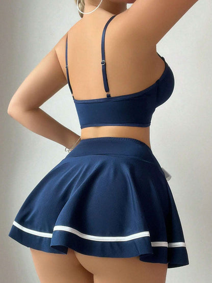 Navy Sailor Inspired Mini Skirt