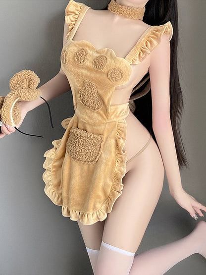 Furry Teddy Bear Maid Dress
