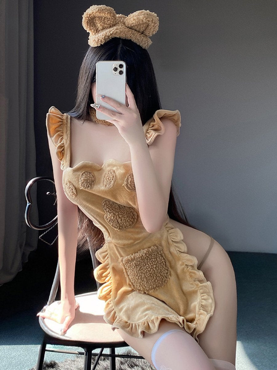 Furry Teddy Bear Maid Dress