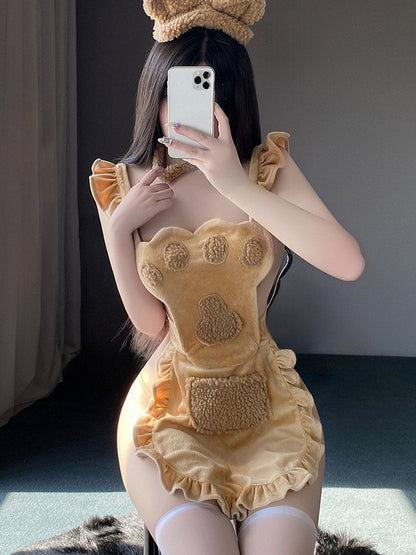 Furry Teddy Bear Maid Dress