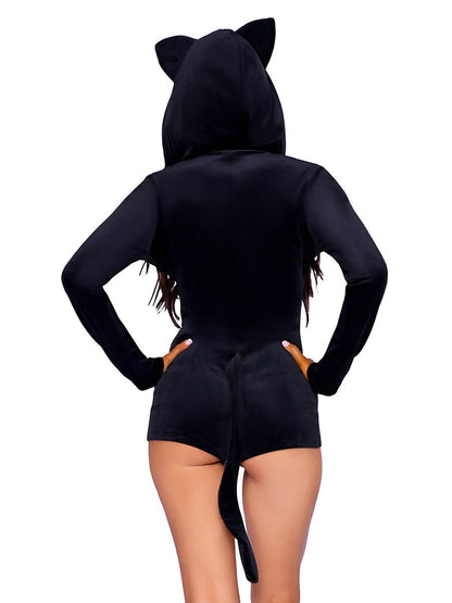 Black Cat Hooded Bodysuit