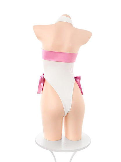 Ribbon Bow Cupless Teddy Lingerie