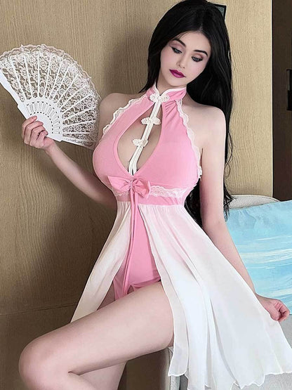 Chinese Style Crotchless Bodysuit
