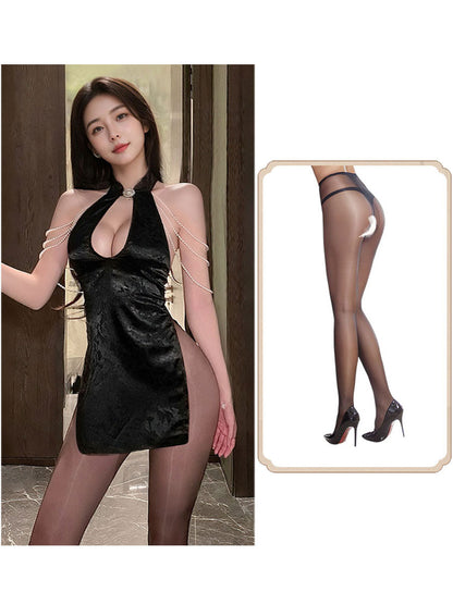 Chinese Pearl Strap Lingerie Dress