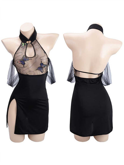 Sequins Butterfly Chinese Lingerie Dress