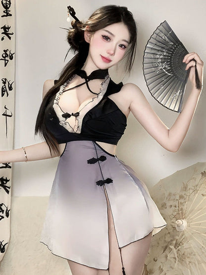Ombré Slit Cheongsam Dress