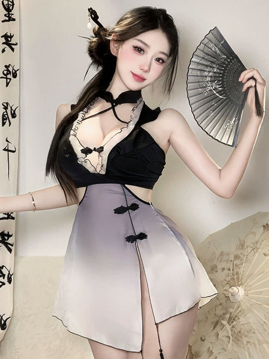 Ombré Slit Cheongsam Dress