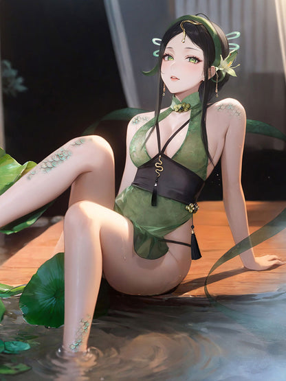Green Snake Chinese-Inspired Dress