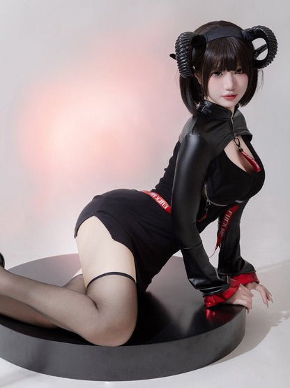 Open Cup Chinese Style Gothic Dress