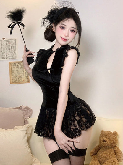 Chinese Style Lace Babydoll Dress