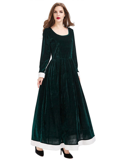 Velvet Mrs Claus Maxi Dress with Shawl