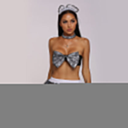 Yomorio Sexy French Maid Cosplay Costumes Naughty Apron Maid Anime Lingerie Lace Trim Roleplay Babydoll Underwear