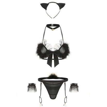 Yomorio Sexy Cat Lingerie Cute Kitten Furry Cosplay Lingerie Set Roleplay Costume