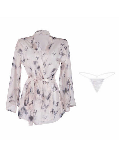 Butterfly Print Kimono Style Robe