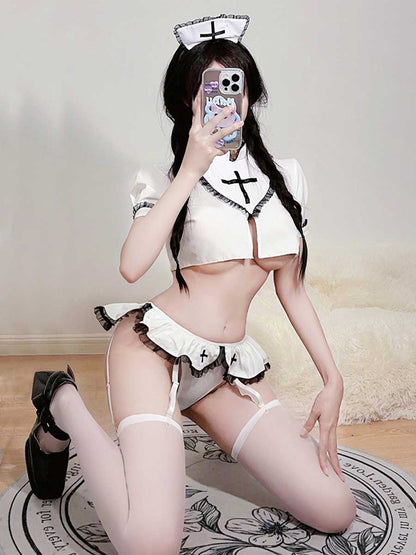 White Nurse Fancy Dress Lingerie Set