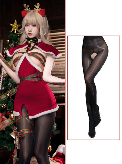 Mrs Claus Cupless Velvet Dress