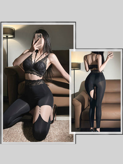 Lace Bra and Cutout Leggings