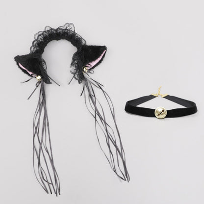 Yomorio Neko Girl Headband and Choker Lace Cat Ears Headpiece 2 Piece Cat Cosplay Accessories