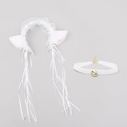 Yomorio Neko Girl Headband and Choker Lace Cat Ears Headpiece 2 Piece Cat Cosplay Accessories
